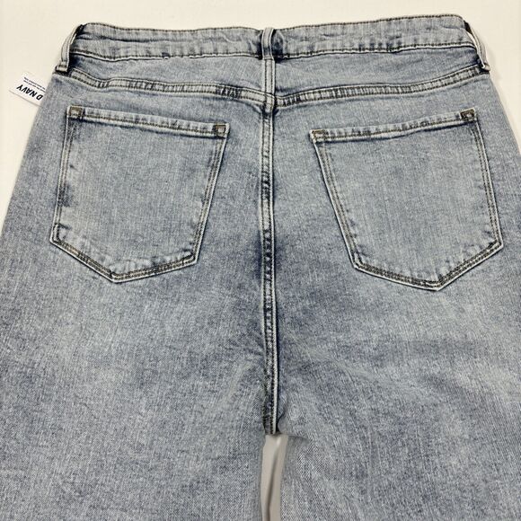 Old Navy Higher High Rise Flare Jeans Size 14 Acid Wash Raw Hem - Picture 5 of 5